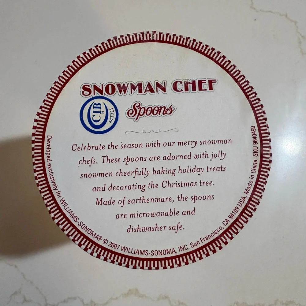 Williams Sonoma Snowman Chef Spoons Set
